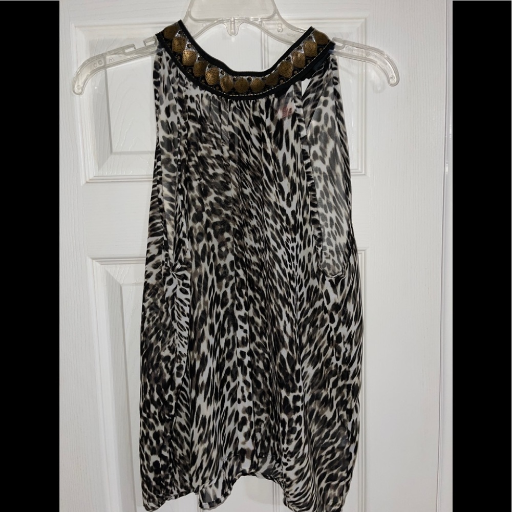 Saks Fifth Avenue cheetah print top,small